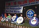 Published on 7/21/2002 Falun Dafa Practitioners Meditate in Front of the Chinese Consulate in Melbourne to Call for an End to Persecution