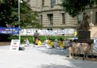 Published on 7/12/2001 The San Francisco-DC Van Tour arrives in Cheyenne, WO on the Fourth Day

