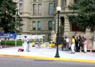 Published on 7/12/2001 The San Francisco-DC Van Tour arrives in Cheyenne, WO on the Fourth Day
