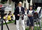 Published on 7/8/2001 The press release to announce the cross-country appeal and promotion van tour from Los Angeles to Washington D.C.in front of the Chinese Consulate. 