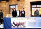 Published on 12/3/2001 On November 26, 2001, "The Journey of Falun Dafa" photo exhibition was held in the civic center in Cambridge. On display were over 200 photos, including some of England Falun Gong practitioners’ Fa rectification activity photos.
