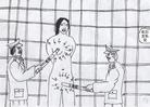 Published on 6/17/2004 Illustrations of Torture Methods Used to Persecute Falun Gong Practitioners (19-30).The police shock female practitioners’ breasts and genitals with electric batons, and they even insert electrical batons into the practitioners’ vaginas to shock them. Even unmarried female practitioners have suffered this torture.