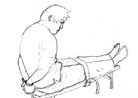 Published on 11/23/2001 Illustrations of Torture Methods Used in Chinese Detention Centers and Forced Labor Camps. "Tiger Bench" is also one of the torture methods used on practitioners. Practitioners’ knees are tightly tied on a "Tiger Bench" [a small iron bench]. Usually some hard objects are inserted underneath the practitioner’s lower legs or ankles to make it harder for them to tolerate this abuse.