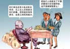 Published on 9/6/2001 Left: Your company still has five practitioners left. Hand over the money and the people then you’ll be ok, or your boss will be in a big trouble. These are Jiang Zemin’s orders?br> Right: Not only do you arrest our people, you also levy huge fines. Isn’t this kidnapping and ransom?