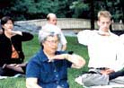 Published on 5/17/2000 Falun Dafa practitioners in New York practice Exercise Five in Central Park.