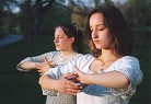 Published on 11/18/2004 Two Female Falun Dafa practitioners in Germany practice Exercise Four, the "Falun Heavenly Circulation", 2004.