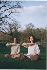 Published on 11/18/2004 Two female Falun Dafa practitioners in Germany practice the sitting meditation, 2004.