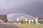 Published on 1/3/2002 Young Falun Dafa diciples practice Exercise Two under the rainbow during Australia’s celebration of "Truth Compassion Forbearance Week" (27th December 2001 to 3rd January 2002.)


