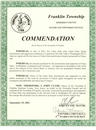Published on 10/23/2001 Mayor of Franklin Township and the Township Council in New Jersey commend participants in the SOS rescue walk