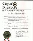 Published on 11/4/2001 The City of Dyersburg proclaims the "Global Rescue Walk" team