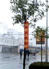 华东某市法轮功学员初九夜间挂出了1000多个条幅，帮助人们了解法轮功真相 03/2002