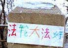 A Falun Dafa Banner on Chinese New Year Eve