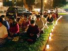 Published on 10/30/2003 Los Angeles Falun Gong Practitioners Holding Candlelight Vigil to Support Practitioners on Hunger Strike in Jilin Prison on October 28, 2003.