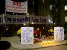 Published on 2/19/2004 February 22, 2004, Austria Falun Gong Practitioners Holds a Candlelight Vigil at 
Chinese Embassy in Vienna to Call for Jiang, Luo, Liu and Zhou to Be Brought to Justice 
