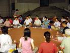 Published on 7/27/2004 In the evening of July 23, 2004, Falun Gong practitioners in Penghu sit in the circle and lit candles to commemorate those Falun Gong practitioners who have died as a result of the persecution in China over the past five years.