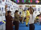Published on 9/30/2003 Falun Dafa books displayed at the largest book fair in Southeast Asia, the 23rd Indonesia Book Fair in September 2003. A lot of people come to the Book Fair to buy Falun Gong books and learn the exercises.
