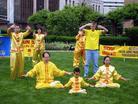 Published on 6/5/2003 On Friday, May 30, 2003, Dafa practitioners in the central US gathered in the Capital Commons Park in front of Indiana’s State Capitol to celebrate "First Falun Dafa Month."
