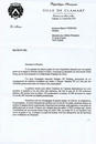 法国克拉玛市市长致信法轮功学员表示支持  法国 2001-9-4