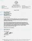 Published on 9/4/2005 Texas State Senator Judith Zaffirini Writes to Secretary of State to Express Serious Concern Regarding Persecution of Falun Gong in China In Light of Hu Jintao's Forthcoming Visit to the USA