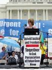 Published on 7/29/2003 Jenifer Windor, board member of Freedom House, was giving speech to support Falun Gong.
