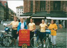 Published on 8/10/2002 SOS Bike Tour participants with their bikes in Heidelburg, Germany in 2001.