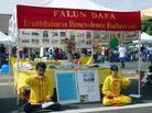 Published on 10/8/2003 On 10/2/03, there was a 2-day Mila Mesa Street Market event in San Diego. San Diego practitioners setup a booth at the area of the Mila Mesa Street Market, and clarify the truth and introduce Falun Dafa to about 15,000 visitors who attending the event. 