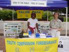 Published on 7/21/2003 On July 12, a Blues Festival was held in Albany, the capital of New York State. Falun Gong practitioners were invited so that residents not only could enjoy the music, but also could come to know more about Falun Gong.
