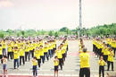 Published on 5/20/2002 About 9:30 a.m. on May 18, 2002, around 120 Falun Gong practitioners from Taoyuan and Sanying Districts were invited to demonstrate the exercises at Fengming High School.

