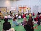 Published on 10/19/2003 On October 17,2003, some Falun Dafa practitioners were invited to come a school in the city of Linköping. They introduced Falun Dafa and explained the facts of persecution in China to the students and teachers. The principal, teachers and about 180 students attended the event.

