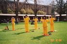 Published on 8/29/2003 On August 20, 2003, Wednesday, Falun Dafa practitioners from the University of New South Wales demonstrated Falun Gong exercises during International Week. The practitioners’ peaceful practice attracted many students to watch and some asked about practice time on campus after the demo.

