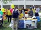 Published on 4/19/2004 Falun Gong practitioners accepted an invitation to participate in the International Festival on the central campus of Houston Community College on April 7, 2004. They introduced Falun Gong and told people about the brutal persecution of Falun Gong practitioners in China. They also gave a demonstration of the five Falun Gong exercises on a stage. Many students learned facts about Falun Gong. Some even learned how to do the exercises.
