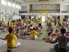 Published on 6/9/2004 On June 5, 2004, approximately 150 Tuku Elementary School pupils, from grades 1 to grade 6, participated in a "Falun Dafa Camp" in the school’s gym. During the one-day event, pupils learned how to maintain their physical and mental health by practicing Falun Gong. Besides teaching Falun Gong, the sponsors of the event also prepared various programs such as dancing performances, movie shows and teaching skills to enrich the children.
