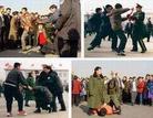 Published on 12/5/2002 Four photos show policemen brutally beating Falun Gong practitioners who appealed for Falun Gong at Tiananmen Square.