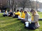 Published on 3/30/2003 Falun Dafa practitioners had a group Fa-Study during United Nations Commission on Human Rights annual meeting in Geneva on March 17, 2003.