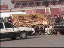 Published on 11/22/2001 36 Westerner Falun Gong practitioners peacefully appealed in Tiananmen Square. Chinese police violently arrested them and tore the banner, 2001.