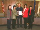 Published on 2/24/2003 Boulder, Nevada Proclaims "Falun Dafa Month". Mayor Ferralo presented Boulder’s second proclamation for Falun Dafa since the Jiang regime started to persecute Falun Gong in China.

