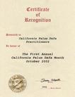 Published on 10/29/2002 California Senator presents Certificate of Recognition in honor of the First Annual California Falun Dafa Month [October 2002]
