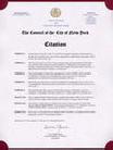 Published on 3/20/2002 On January 31, 2002, New York City Council issued citation to commend and honor Falun Dafa, founded by Master Li Hongzhi, in recognition of the teachings of peace and tranquility,and for their courage and perseverance in the face of oppression by China (Jiang’s regime).

