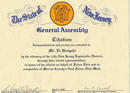 Published on 4/9/2002 Two Members of New Jersey General Assembly commend and praise Master Li Hongzhi in honor of his efforts on behalf of Falun Dafa on Morris County’s First Falun Dafa Week, April 7, 2004.