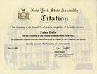 Published on 5/16/2003 New York State Assembly presents the Citation of Achievement to Falun Dafa, recognizing Falun Dafa’s earnest dedication to the principles of Truth, Compassion and Tolerance.[May 13, 2003]