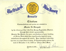 Published on 11/21/2000 New Jersey Senate issued Citation commending Master Li and  acknowledging the week of December 4-10, 2000 as Falun Dafa Week.