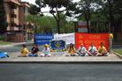 Published on 7/25/2002 Practitioners in Spain Peacefully Demonstrate in front of the Chinese Embassy on the Occasion of July 20 