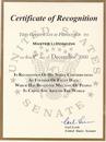 Published on 12/10/2000 密西根州参议员在大湖区法会召开之际签发的荣誉证书
