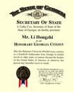 Published on 12/11/2000 乔治亚州州务卿凯西・考克斯，宣告李洪志先生为乔治亚州荣誉公民
