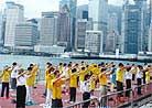 Published on 5/9/2001 Group practice at the Outlying Islands Ferry Pier