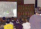 Published on 5/11/2001 Showing the videotape "Uncovering the Truth of the Self-Immolation " after the press conference in Wan Chai