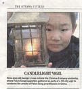 Published on 1/15/2002 渥太华公民报图片报导：烛光悼念(图)