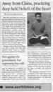 Published on 7/4/2000 Earthtimes: 远离中国，实践心灵深处的坚实信仰