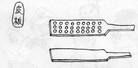 Published on 6/30/2004 Illustrations of Torture Devices and Methods Used on Practitioners Detained in the Jinzhou District Detention Center, Dalian City, Liaoning Province.  This device is made of rubber. Two types of these devices are used. One type of this device has is covered with rivets on both sides of the board, and is used specifically to beat male practitioners. The other type of this device does not have rivets, and is used to beat female practitioners. In the Jinzhou District Detention Center, the guards often used these boards to beat practitioners.
