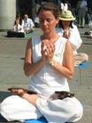 A Western Falun Gong practitioner in France sends forth righteous thoughts in July 2003.